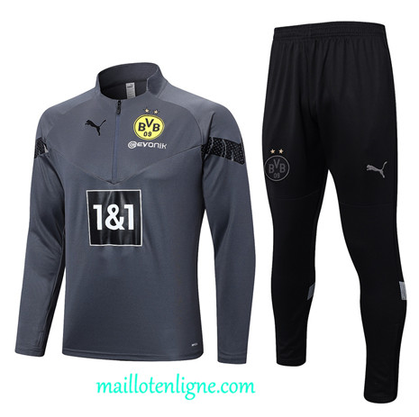 Thai Maillot Ensemble Borussia Dortmund Survetement gris 2022 2023 maillotenligne 0354