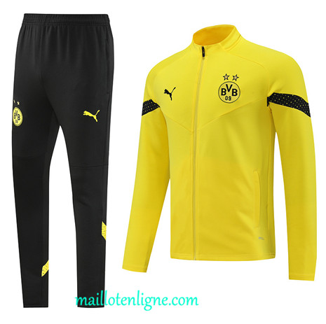 Thai Maillot Ensemble Borussia Dortmund Veste Survetement jaune 2022 2023 maillotenligne 0356