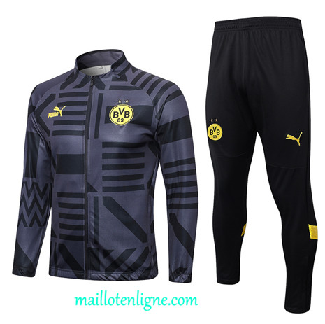 Thai Maillot Ensemble Borussia Dortmund Veste Survetement noir 2022 2023 maillotenligne 0361