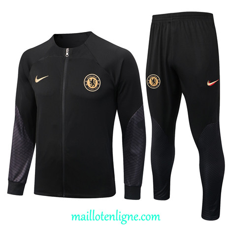 Thai Maillot Ensemble Chelsea Veste Survetement Noir 2022/2023 ligne2121