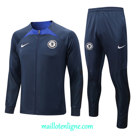 Thai Maillot Ensemble Chelsea Veste Survetement Bleu 2022/2023 ligne2122