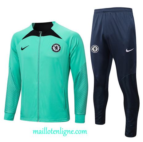 Thai Maillot Ensemble Chelsea Veste Survetement vert 2022 2023 maillotenligne 0478