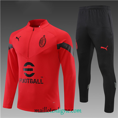 Thai Maillot Ensemble AC Milan Enfant Survetement Rouge 2022/2023 ligne2293