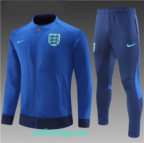 Thai Maillot Ensemble Angleterre Enfant Veste Survetement Bleu 2022 2023 maillotenligne 0574