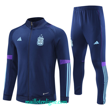 Thai Maillot Ensemble Argentine Enfant Veste Survetement Bleu 2022 2023 maillotenligne 0577