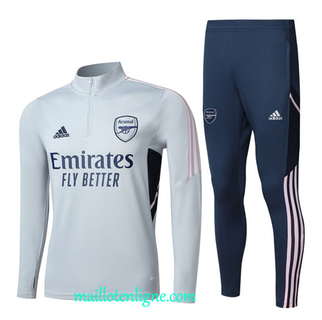 Thai Maillot Ensemble Arsenal Enfant Survetement gris 2022 2023 maillotenligne 0595