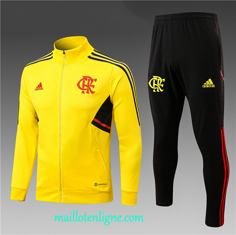 Thai Maillot Ensemble Flamengo Enfant Veste Survetement jaune 2022 2023 maillotenligne 0542