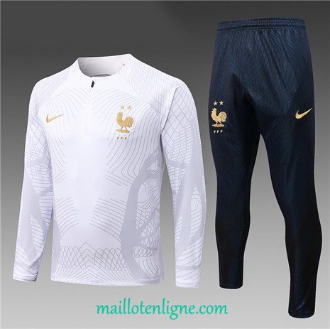 Thai Maillot Ensemble France Enfant Survetement 2022/2023 ligne2252