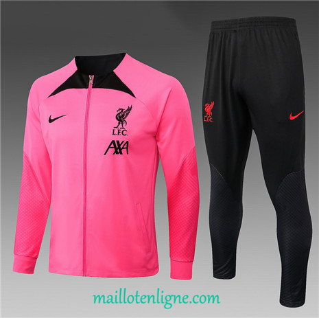 Thai Maillot Ensemble Liverpool Enfant Veste Survetement Rose 2022/2023 ligne2267