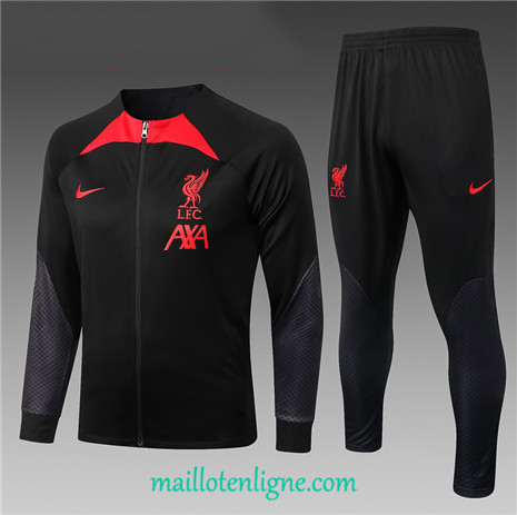 Thai Maillot Ensemble Liverpool Enfant Veste Survetement Noir 2022/2023 ligne2268