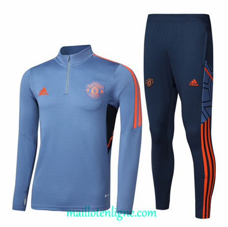 Thai Maillot Ensemble Manchester United Enfant Survetement Bleu 2022/2023 ligne2283