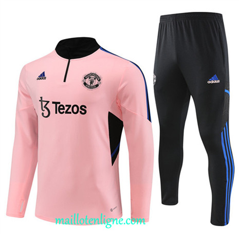 Thai Maillot Ensemble Manchester United Enfant Survetement rose 2022 2023 maillotenligne 0605