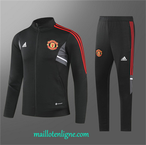 Thai Maillot Ensemble Manchester United Enfant Veste Survetement noir 2022 2023 maillotenligne 0609