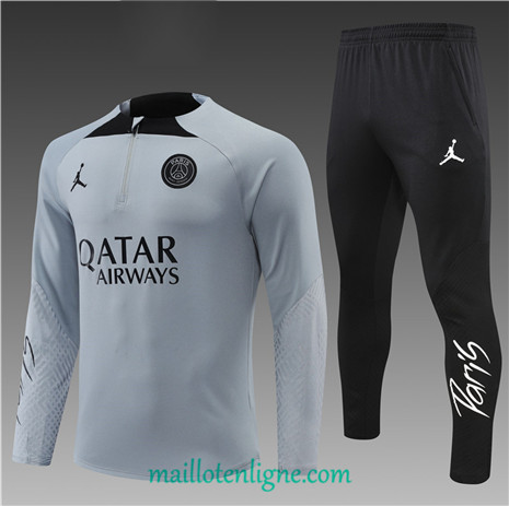 Thai Maillot Ensemble Paris Paris Saint-Germain Enfant Survetement Gris 2022/2023 ligne2215