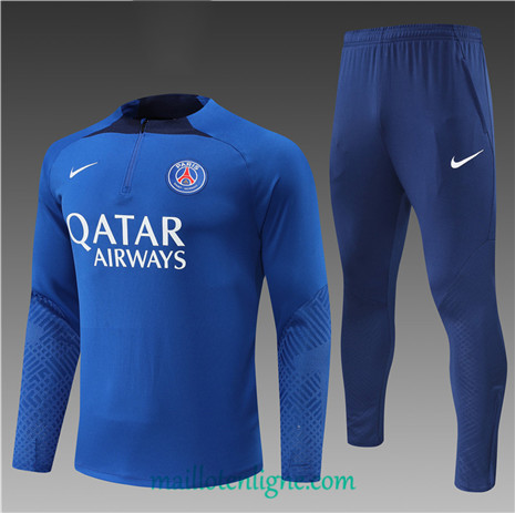 Thai Maillot Ensemble Paris Paris Saint-Germain Enfant Survetement Bleu 2022/2023 ligne2217