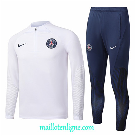 Thai Maillot Ensemble Paris Paris Saint-Germain Enfant Survetement Blanc 2022/2023 ligne2218