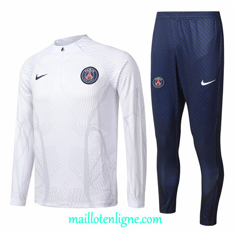 Thai Maillot Ensemble Paris Paris Saint-Germain Enfant Survetement Blanc 2022/2023 ligne2219