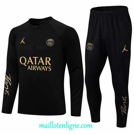 Thai Maillot Ensemble Paris Paris Saint-Germain Enfant Survetement Noir 2022/2023 ligne2223