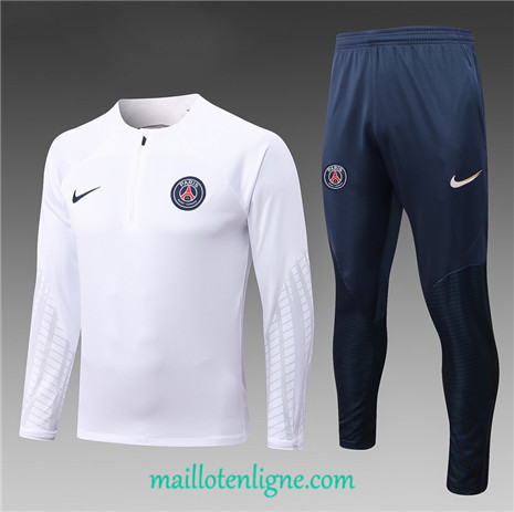 Thai Maillot Ensemble Paris Paris Saint-Germain Enfant Survetement Blanc 2022/2023 ligne2229