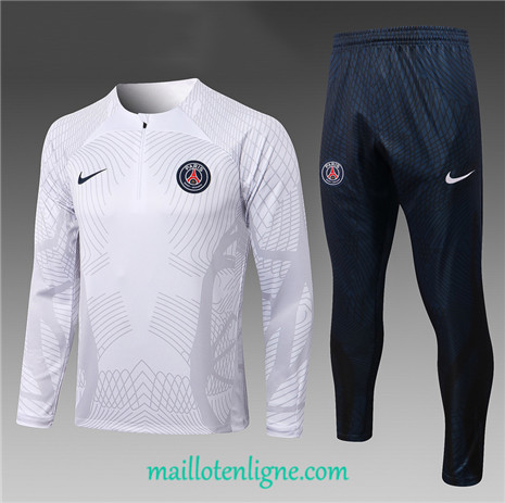 Thai Maillot Ensemble Paris Paris Saint-Germain Enfant Survetement Blanc 2022/2023 ligne2231