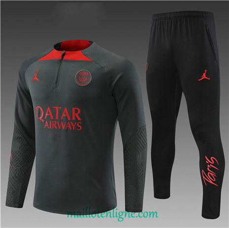 Thai Maillot Ensemble Paris Paris Saint-Germain Enfant Survetement Gris 2022/2023 ligne2235