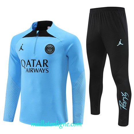 Thai Maillot Ensemble Paris Paris Saint-Germain Enfant Survetement Bleu 2023 2024 maillotenligne 0571