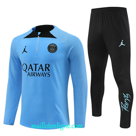 Thai Maillot Ensemble Paris Paris Saint-Germain Enfant Player Survetement Bleu 2023 2024 maillotenligne 0572