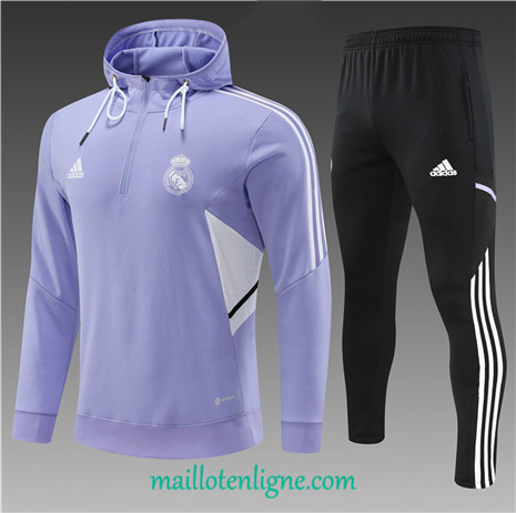 Thai Maillot Ensemble Real Madrid Enfant Survetement à capuche Pourpre 2022/2023 ligne2183