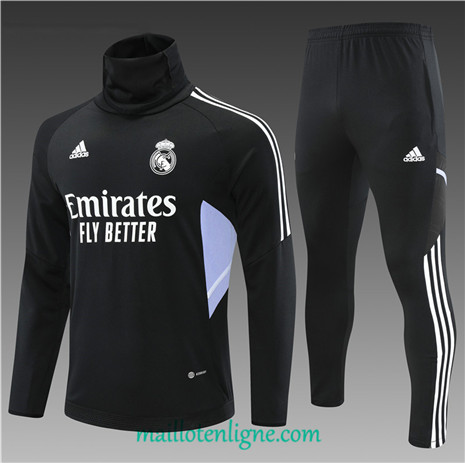 Thai Maillot Ensemble Real Madrid Enfant Survetement Noir 2022/2023 ligne2191