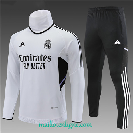 Thai Maillot Ensemble Real Madrid Enfant Survetement Blanc 2022/2023 ligne2192