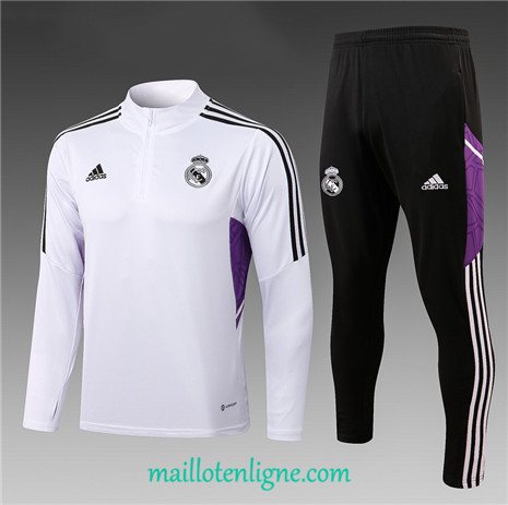 Thai Maillot Ensemble Real Madrid Enfant Survetement Blanc 2022/2023 ligne2195