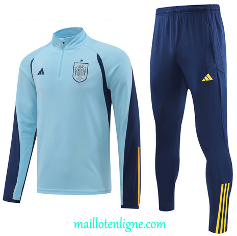 Thai Maillot Ensemble Espagne Survetement Bleu 2022/2023 ligne2094