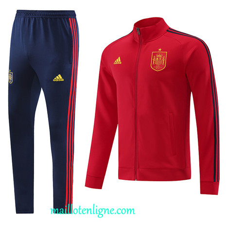 Thai Maillot Ensemble Espagne Veste Survetement rouge 2022 2023 maillotenligne 0446