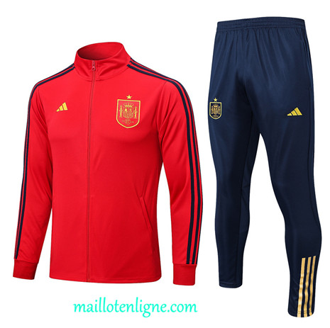 Thai Maillot Ensemble Espagne Veste Survetement rouge 2022 2023 maillotenligne 0447