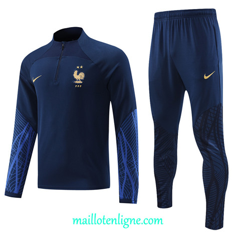 Thai Maillot Ensemble France Survetement Bleu 2022/2023 ligne2100