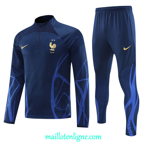 Thai Maillot Ensemble France Survetement Bleu 2022/2023 ligne2102