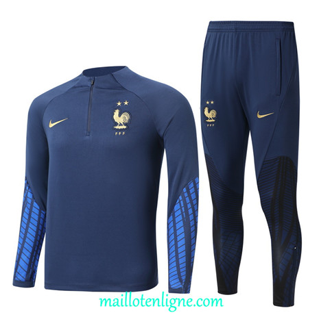 Thai Maillot Ensemble France Survetement Bleu 2022/2023 ligne2103