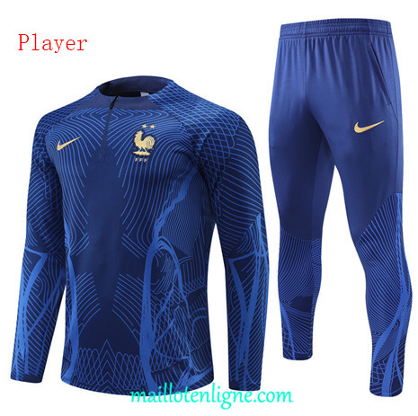 Thai Maillot Ensemble France player Survetement Bleu 2022/2023 ligne2104