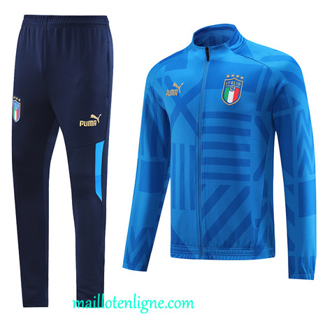 Thai Maillot Ensemble Italie Veste Survetement Bleu 2022 2023 maillotenligne 0453