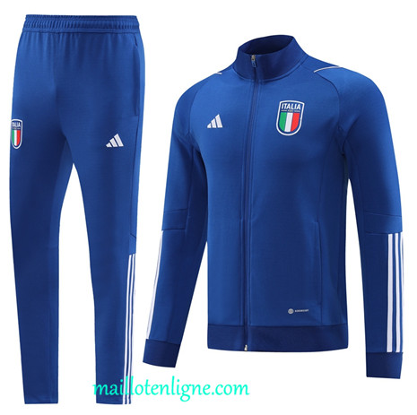 Thai Maillot Ensemble Italie Veste Survetement Bleu 2022 2023 maillotenligne 0455