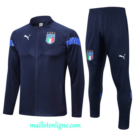 Thai Maillot Ensemble Italie Veste Survetement Bleu 2022 2023 maillotenligne 0456