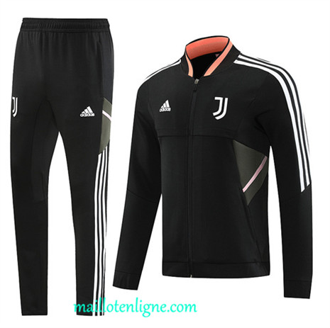 Thai Maillot Ensemble Juventus Veste Survetement noir 2022 2023 maillotenligne 0541