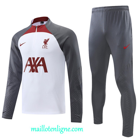 Thai Maillot Ensemble Liverpool Survetement Blanc 2022 2023 maillotenligne 0487