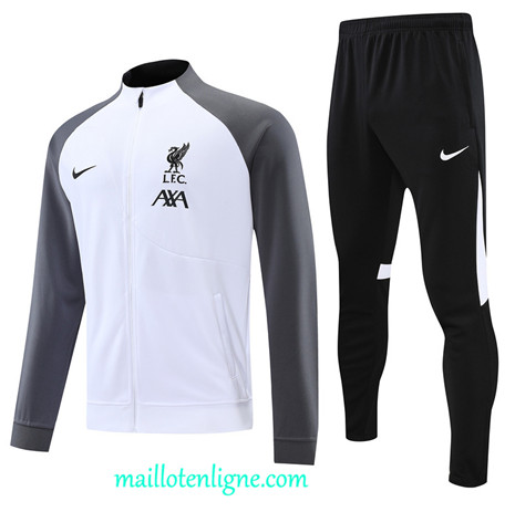 Thai Maillot Ensemble Liverpool Veste Survetement Blanc 2022 2023 maillotenligne 0490