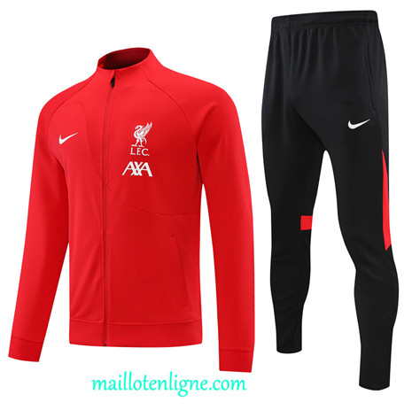 Thai Maillot Ensemble Liverpool Veste Survetement rouge 2022 2023 maillotenligne 0491