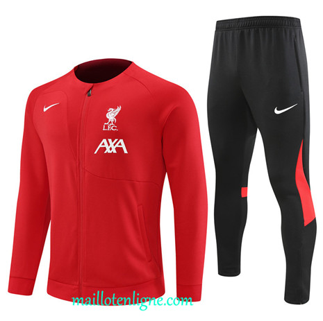 Thai Maillot Ensemble Liverpool Veste Survetement rouge 2022 2023 maillotenligne 0493