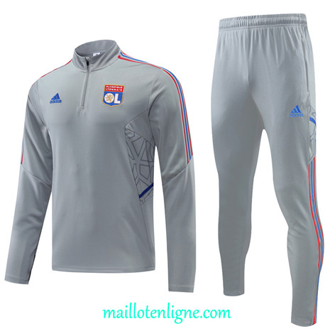 Thai Maillot Ensemble Lyon Survetement Gris 2022/2023 ligne2038