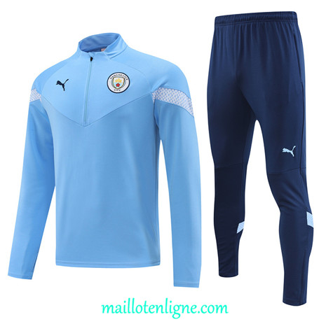 Thai Maillot Ensemble Manchester City Survetement Bleu 2022/2023 ligne2132