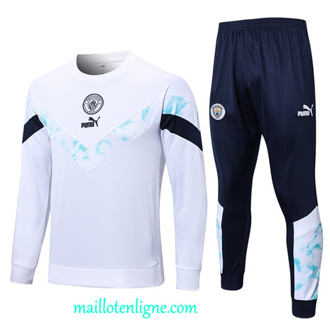 Thai Maillot Ensemble Manchester City Survetement Blanc 2022 2023 maillotenligne 0499