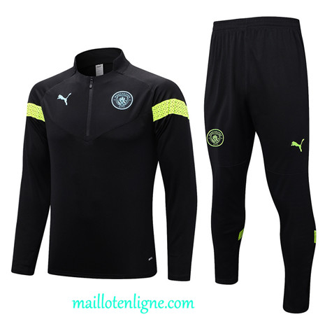 Thai Maillot Ensemble Manchester City Survetement noir 2022 2023 maillotenligne 0501